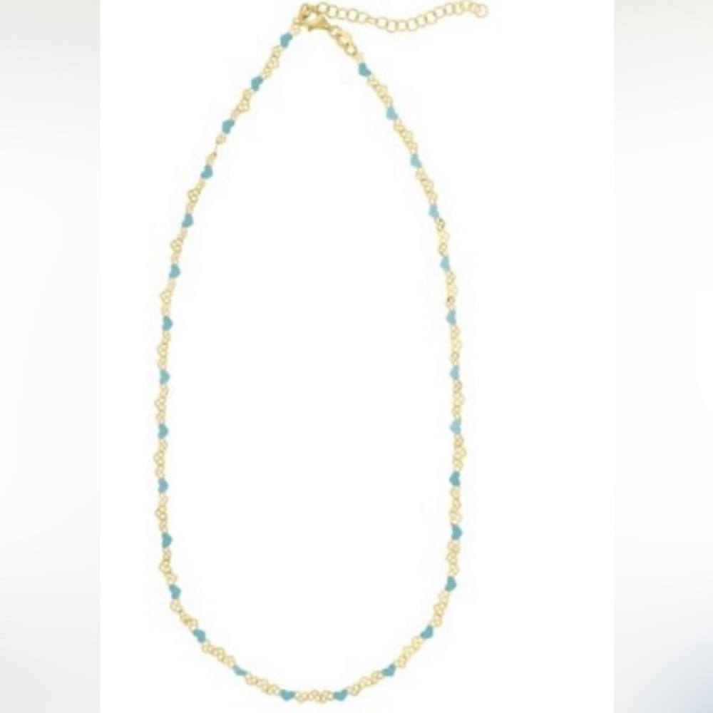Elegant Gold and Blue Beaded Necklace